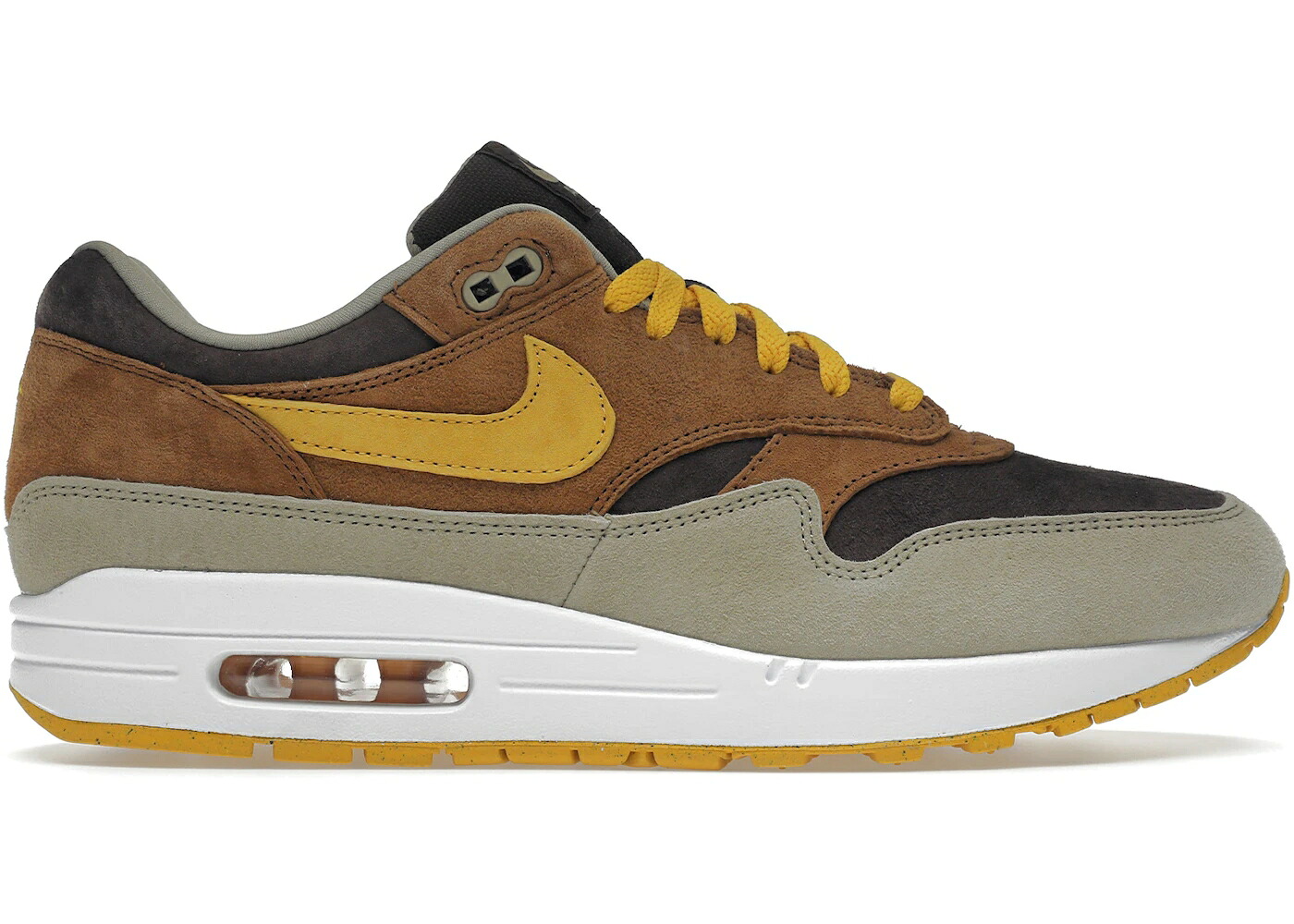 ナイキ マックス 黄味がかった 黄色 赤銅色 赤銅色 エア湖マックス スニーカー メンズ NIKE AIR MAX 1 PRM DUCK PECAN YELLOW OCHRE / PECAN YELLOW OCHRE BAROQUE BROWN