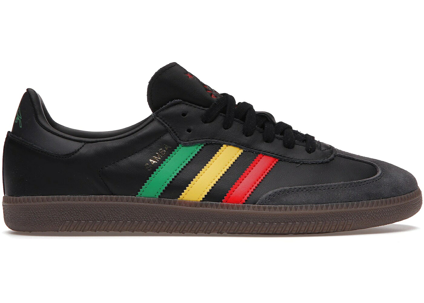 アディダス サンバ 黒色 ブラック 緑 グリーン 黄色 イエロー 赤 レッド スニーカー メンズ ADIDAS SAMBA OG AJAX BOB MARLEY 3 LITTLE BIRDS / BLACK GREEN YELLOW RED|スニケス