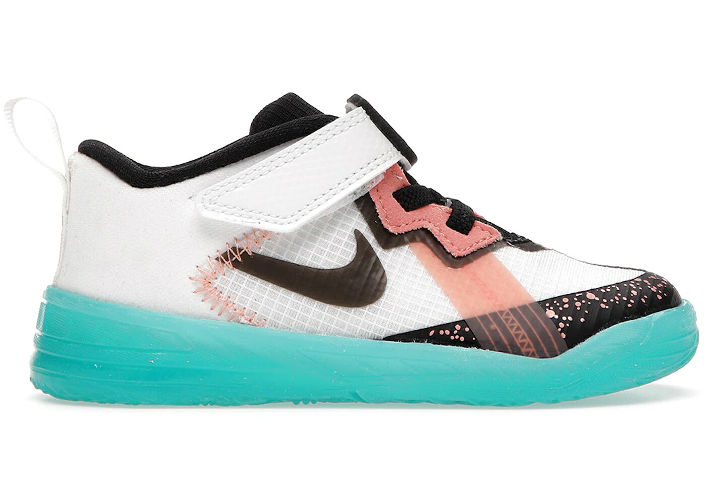 ナイキ レブロン 白いこと 白いこと ジャム 活動的 空白文字ジャム 御坊っちゃん キッズ NIKE LEBRON 18 LOW SUMMIT WHITE SPACE JAM (TD) / SUMMIT WHITE DYNAMIC TURQUOISE