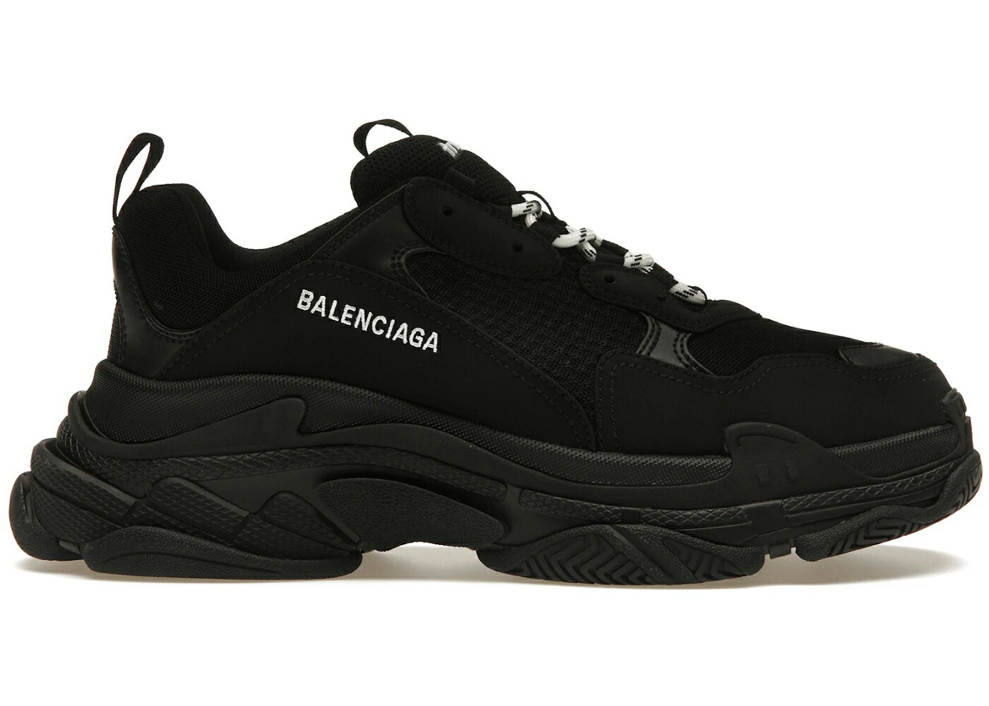 バレンシアガ 黒色 ブラック 白色 ホワイト スニーカー メンズ BALENCIAGA TRIPLE S BLACK WHITE LACES / BLACK WHITE