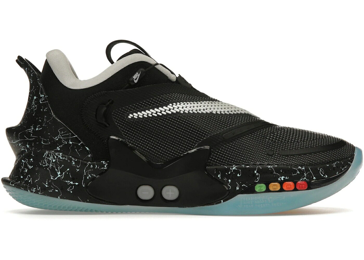 ナイキ アダプト 黒色 ブラック 灰色 グレー アクア 2.0 スニーカー メンズ NIKE ADAPT BB MAG ALTERNATE (US CHARGER) / BLACK WOLF GREY LIGHT AQUA｜スニケス
