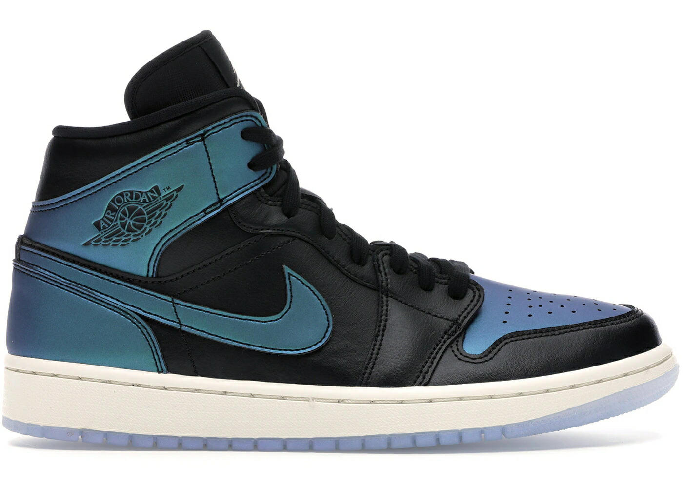 ナイキ ジョーダン ミッド 黒色 ブラック アイボリー WOMEN'S スニーカー レディース JORDAN 1 MID IRIDESCENT BLACK (WOMEN'S) / BLACK PALE IVORY MULTI COLOR