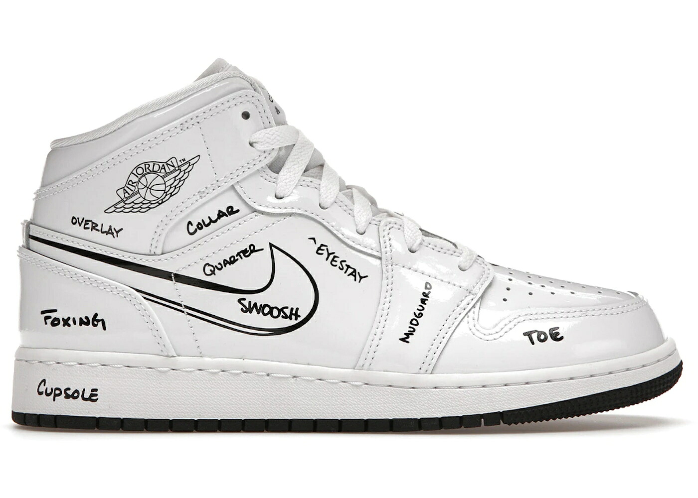 ナイキ ジョーダン ミッド 白いこと 白いこと 黒いこと 黒いこと 御坊っちゃん キッズ JORDAN 1 MID SCHEMATIC (GS) / WHITE BLACK もの言う花 マタニティ スニーカー スニーカー-キッズファッション