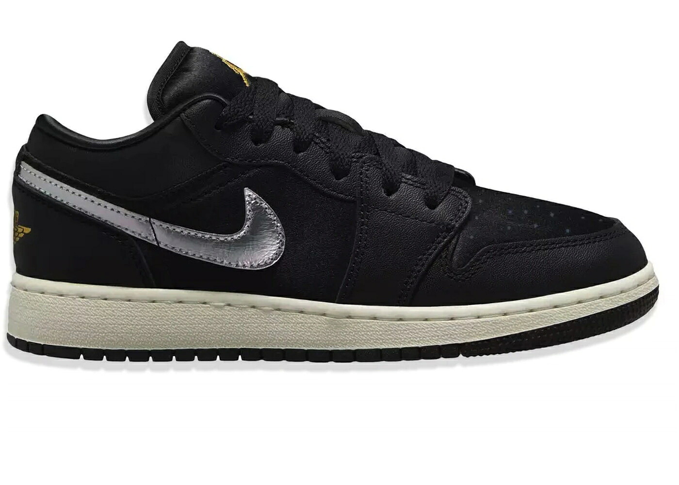 ナイキ ジョーダン 黒いこと 黒いこと しろがね色 しろがね色 ゴールド 御坊っちゃん キッズ JORDAN 1 LOW SE BLACK SILVER SAIL GOLD (GS) / BLACK METALLIC SILVER SAIL もの言う花 マタニティ スニーカー