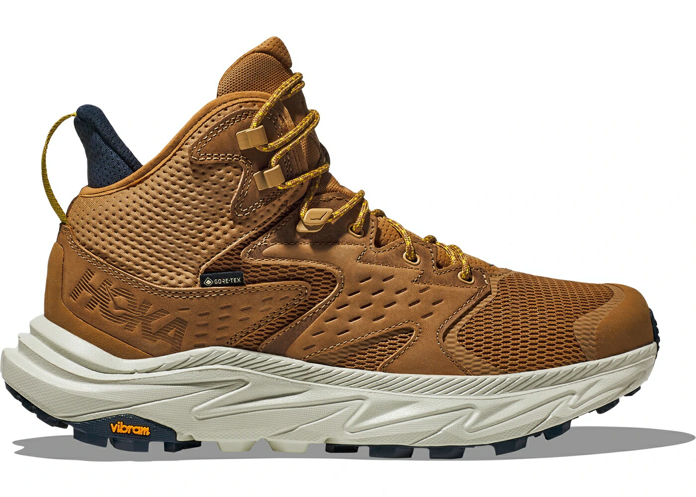 ホカオネオネ ミッド ゴアテックス カーボン 黒色 ブラック ハニー スニーカー メンズ HOKA ONE ONE HOKA ONE ANACAPA 2 MID GORE-TEX CARBON BLACK / HONEY CELADON TINT