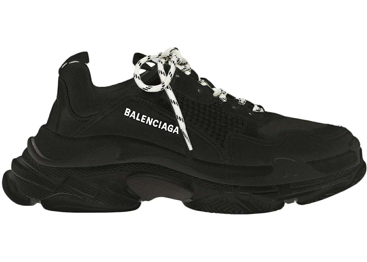 バレンシアガ 黒色 ブラック 白色 ホワイト WOMEN スニーカー レディース BALENCIAGA TRIPLE S BLACK WHITE LACE (WOMEN) / BLACK WHITE