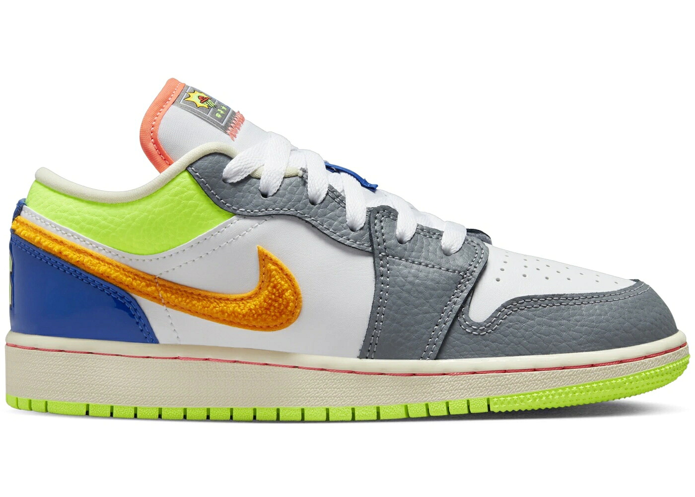 ナイキ ジョーダン 白色 ホワイト 緑 グリーン レーザー 橙 オレンジ ジュニア キッズ JORDAN 1 LOW WHITE COCONUT MILK GHOST GREEN LASER ORANGE (GS) / WHITE COCONUT MILK GHOST GREEN ベビー マタニティ スニー|スニケス