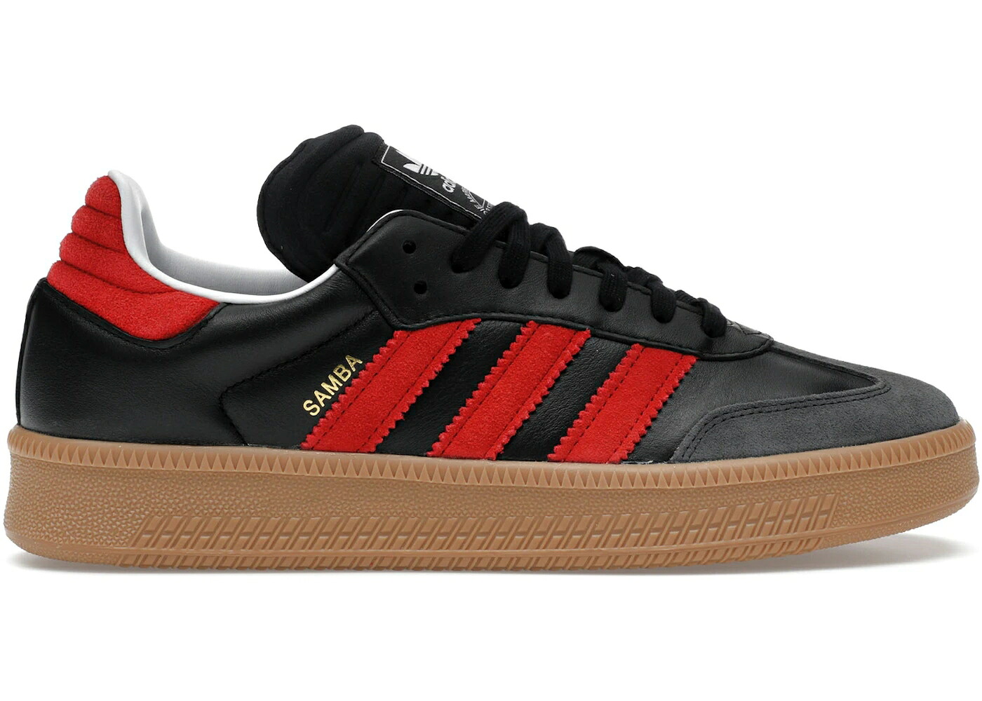 アディダス サンバ コア 黒色 ブラック スニーカー メンズ ADIDAS SAMBA XLG CORE BLACK BETTER SCARLET / CORE BLACK BETTER SCARLET GUM