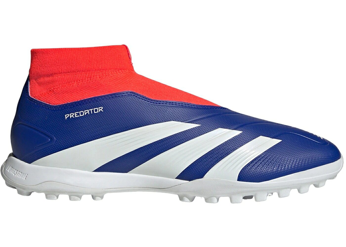 アディダス プレデター 芝草 青味 青み 白いこと 白いこと 赤 赤いこと スニーカー メンズ ADIDAS PREDATOR LEAGUE LACELESS TURF LUCID BLUE CLOUD WHITE SOLAR RED / LUCID BLUE CLOUD WHITE SOLAR RED