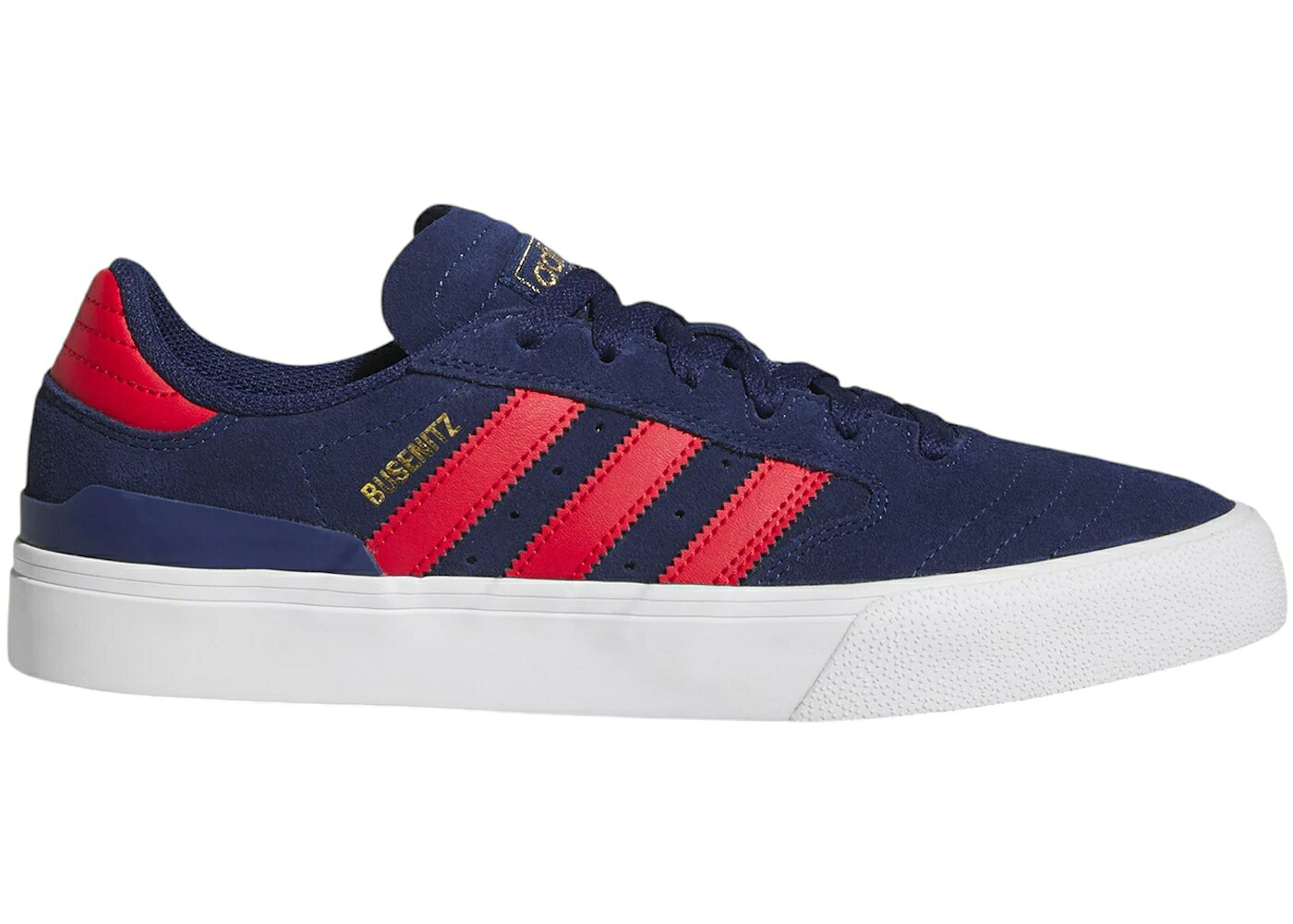 アディダス 青色 ブルー ゴールド スニーカー メンズ ADIDAS BUSENITZ VULC II DARK BLUE BETTER SCARLET GOLD METALLIC / DARK BLUE BETTER SCARLET GOLD|スニケス
