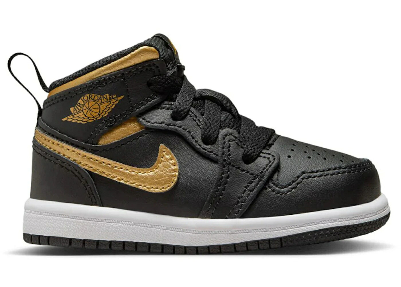 ナイキ ジョーダン ミッド ゴールド 黒いこと 黒いこと 白いこと 白いこと 御坊っちゃん キッズ JORDAN 1 MID METALLIC GOLD BLACK (TD) / BLACK WHITE METALLIC GOLD