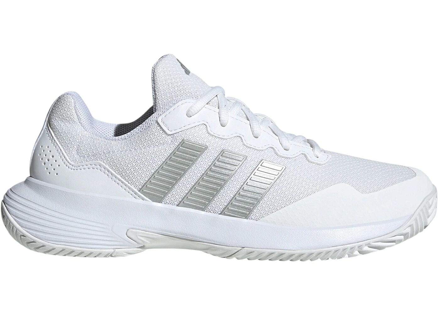 アディダス 白いこと 白いこと しろがね色 しろがね色 WOMEN\u0027S スニーカー レディース ADIDAS GAMECOURT 2 WHITE SILVER METALLIC (WOMEN\u0027S) / CLOUD WHITE SILVER METALLIC