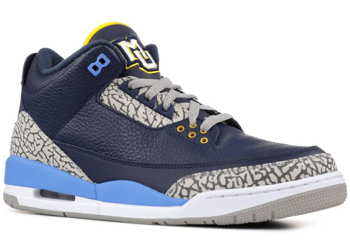 ナイキ ジョーダン マーケット カレッジ 紺色 ネイビー 青色 ブルー スニーカー メンズ JORDAN 3 RETRO MARQUETTE PE / COLLEGE NAVY UNIVERSITY BLUE