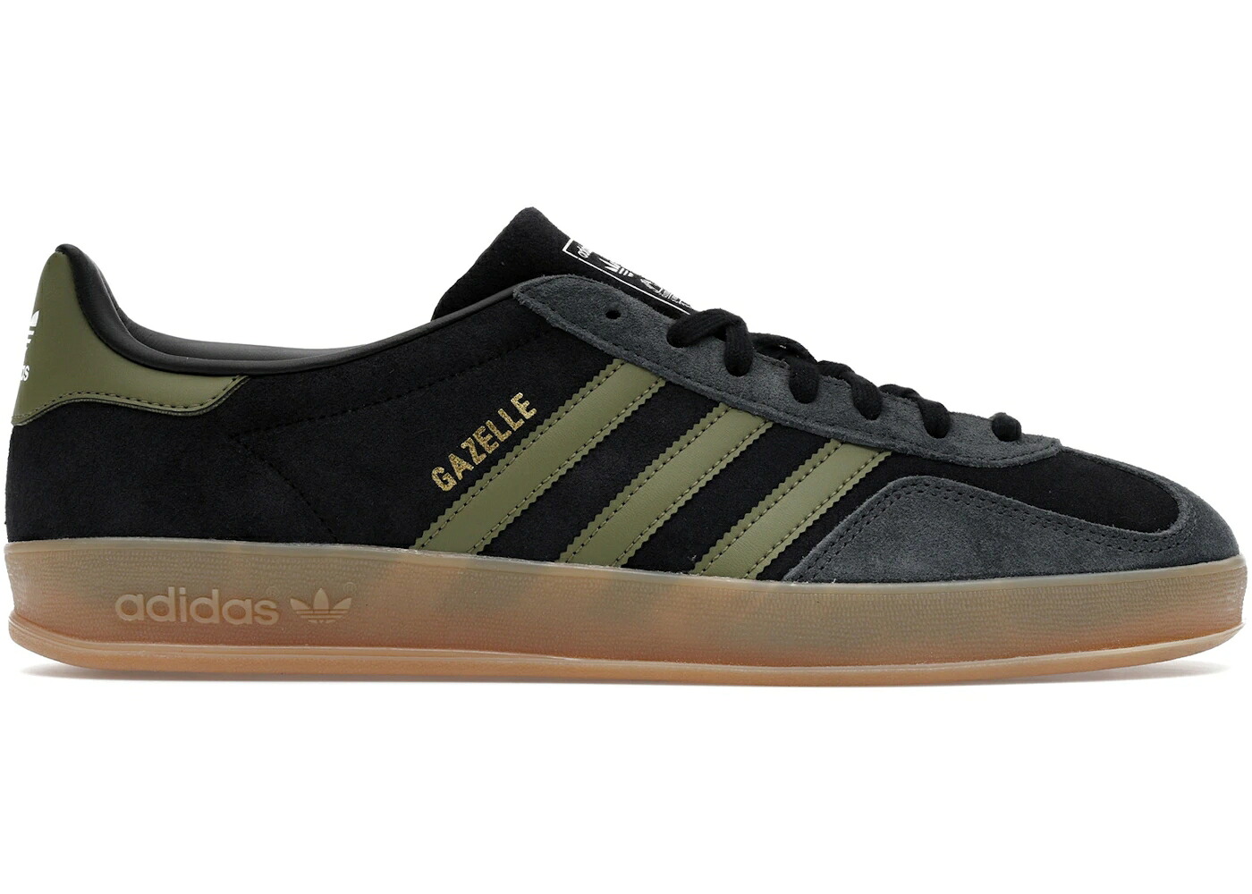 アディダス ガゼル 黒いこと 黒いこと オリーブ 炭素 中核グループ スニーカー メンズ ADIDAS GAZELLE INDOOR BLACK FOCUS OLIVE CARBON / CORE BLACK FOCUS OLIVE CARBON