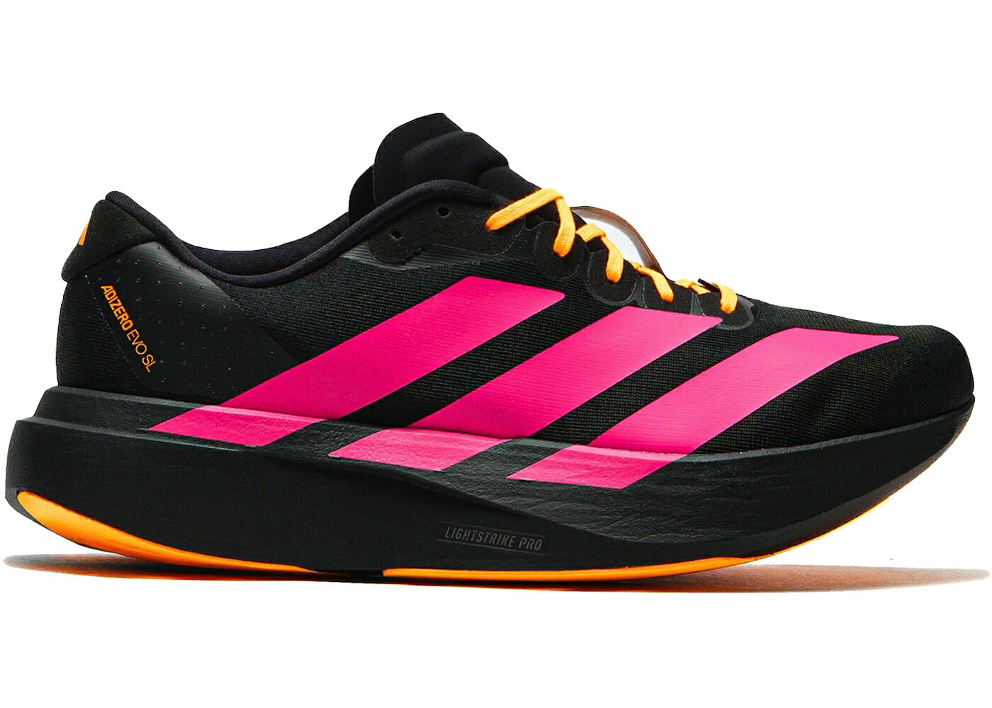 アディダス アディゼロ 黒色 ブラック ショック ピンク 橙 オレンジ コア スニーカー メンズ ADIDAS ADIZERO EVO SL BLACK SHOCK PINK ORANGE / CORE BLACK SHOCK PINK FLASH