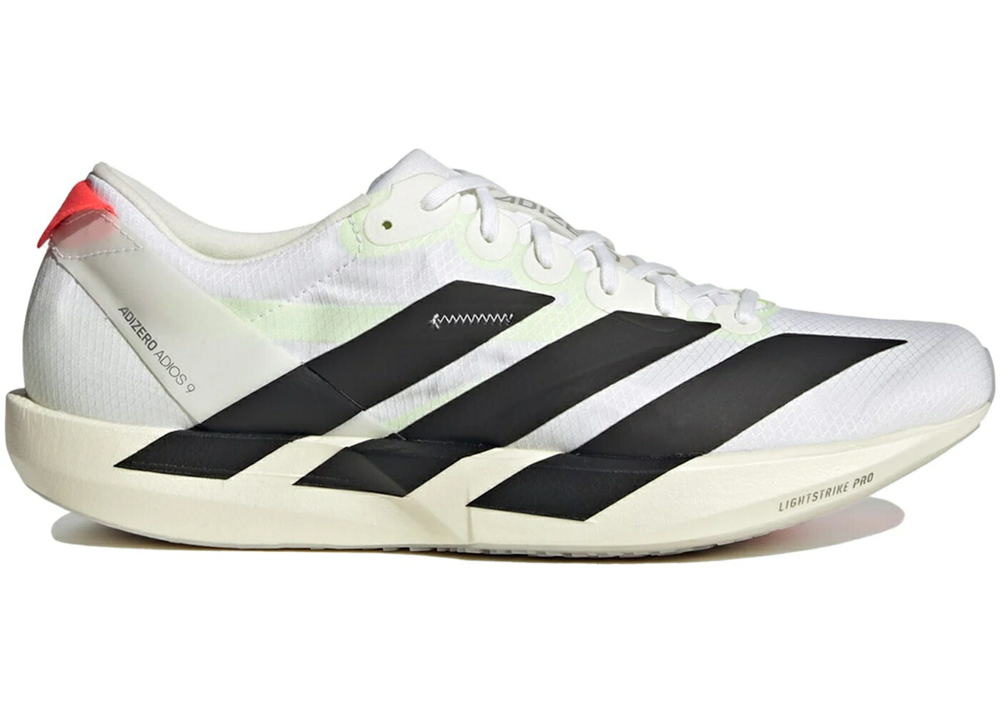 アディダス アディゼロ アディオス 白色 ホワイト コア 黒色 ブラック 銀色 シルバー スニーカー メンズ ADIDAS ADIZERO ADIOS 9 CLOUD WHITE CORE BLACK / CLOUD WHITE CORE BLACK SILVER｜スニケス