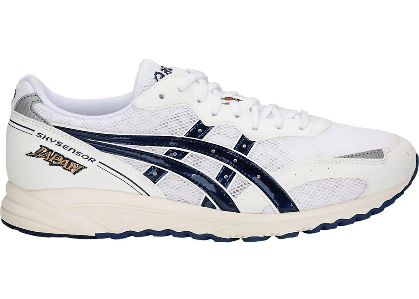 アシックス 白色 ホワイト 青色 ブルー スニーカー メンズ ASICS SKYSENSOR JAPAN WHITE BLUE / WHITE BLUE PRINT