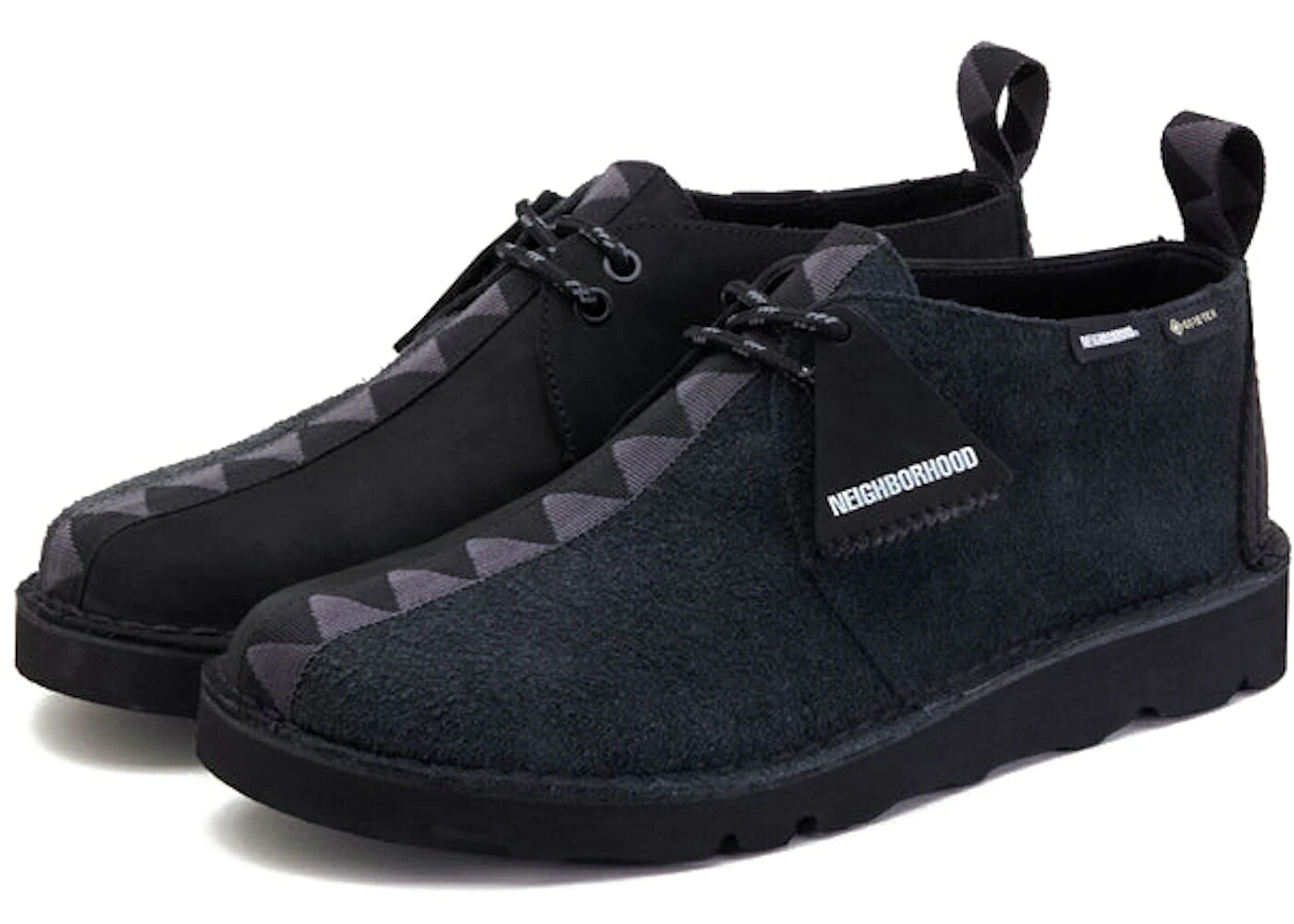 クラークス ゴアテックス 黒色 ブラック 白色 ホワイト スニーカー メンズ CLARKS DESERT TREK GORE-TEX NEIGHBORHOOD BLACK / BLACK BLACK WHITE｜スニケス