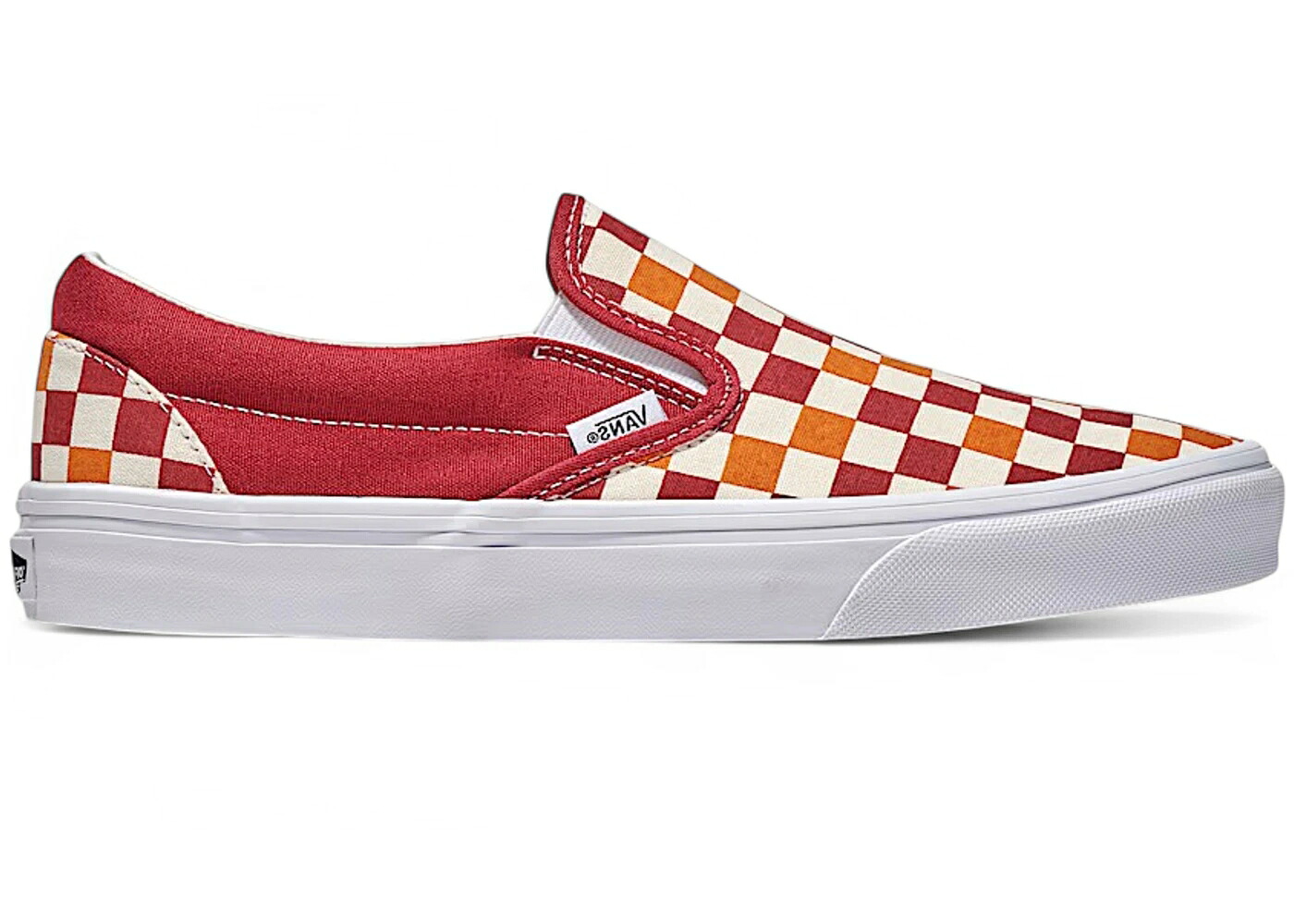 ヴァンズ バンズ クラシック スリッポン 赤 レッド 白色 ホワイト スニーカー メンズ VANS CLASSIC SLIP-ON CHECKERBOARD RED WHITE / RED WHITE|スニケス