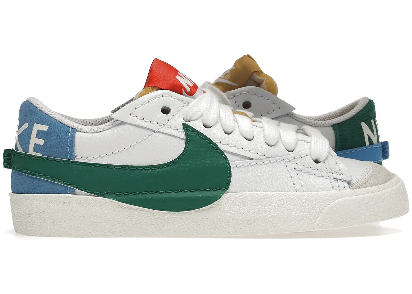 ナイキ ブレイザー ジャンボ 白色 ホワイト 青色 ブルー クリムゾン WOMEN'S スニーカー レディース NIKE BLAZER LOW 77 JUMBO MISMATCH (WOMEN'S) / WHITE UNIVERSITY BLUE CRIMSON