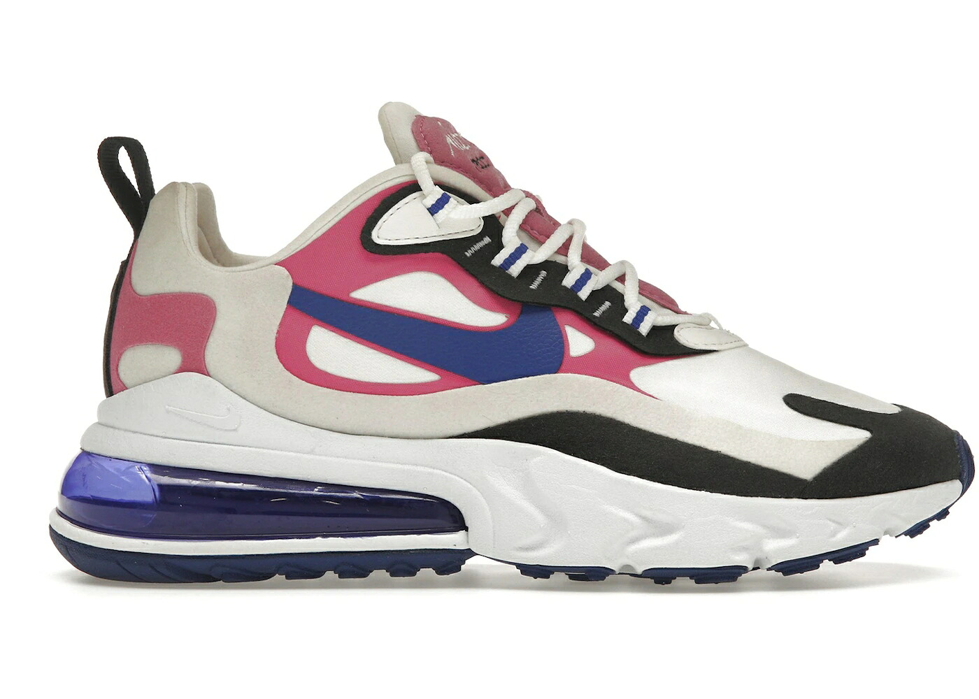 ナイキ マックス リアクト 白色 ホワイト 黒色 ブラック 青色 ブルー エアマックス WOMEN'S スニーカー レディース NIKE AIR MAX 270 REACT SUMMIT WHITE (WOMEN'S) / BLACK SUMMIT WHITE HYPER BLUE