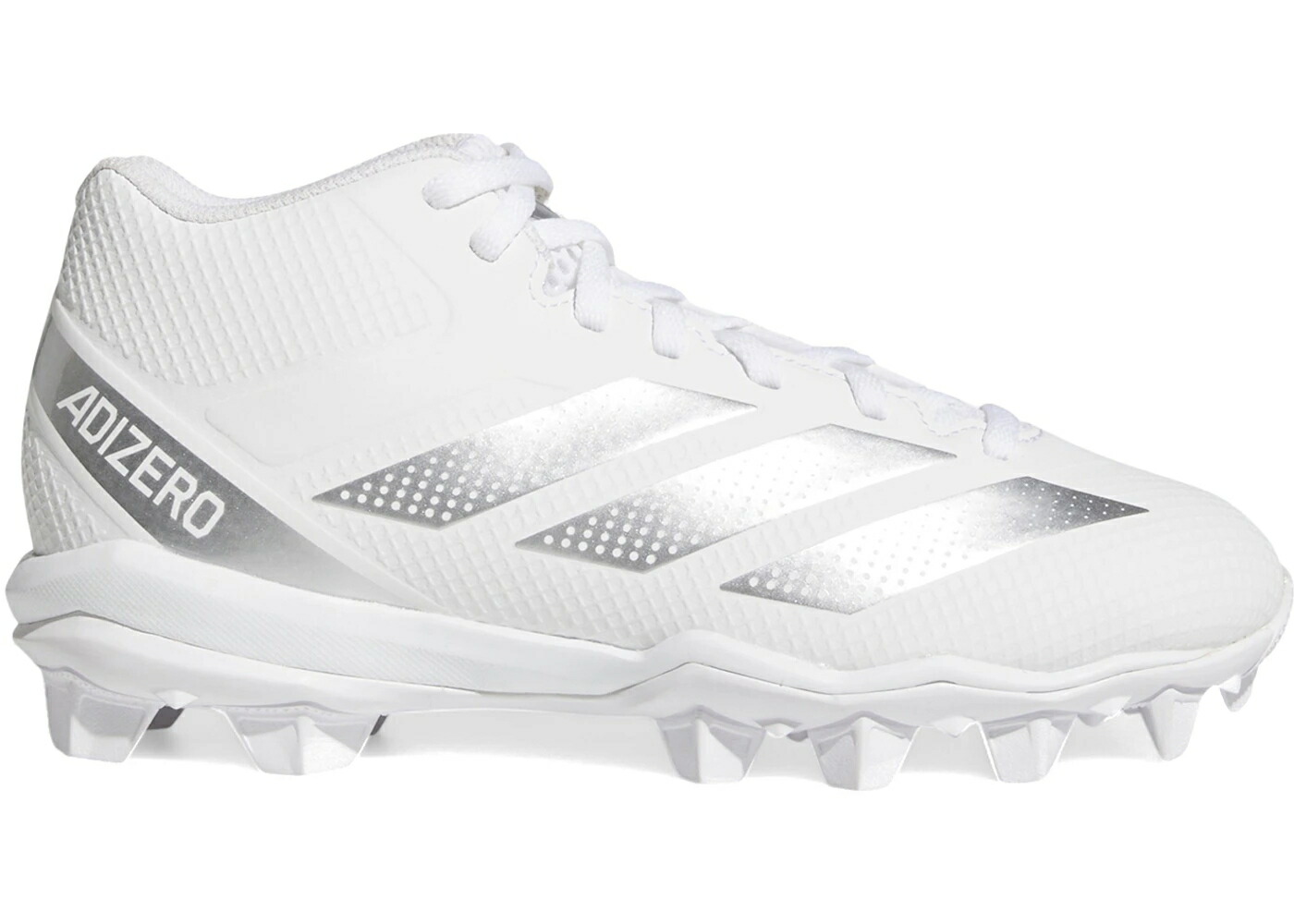 アディダス アディゼロ ラバー 白色 ホワイト 銀色 シルバー IMPACT.2 ジュニア キッズ ADIDAS ADIZERO MOLDED RUBBER CLOUD WHITE SILVER METALLIC (GS) / CLOUD WHITE SILVER METALLIC ベビー マタニティ スニーカー