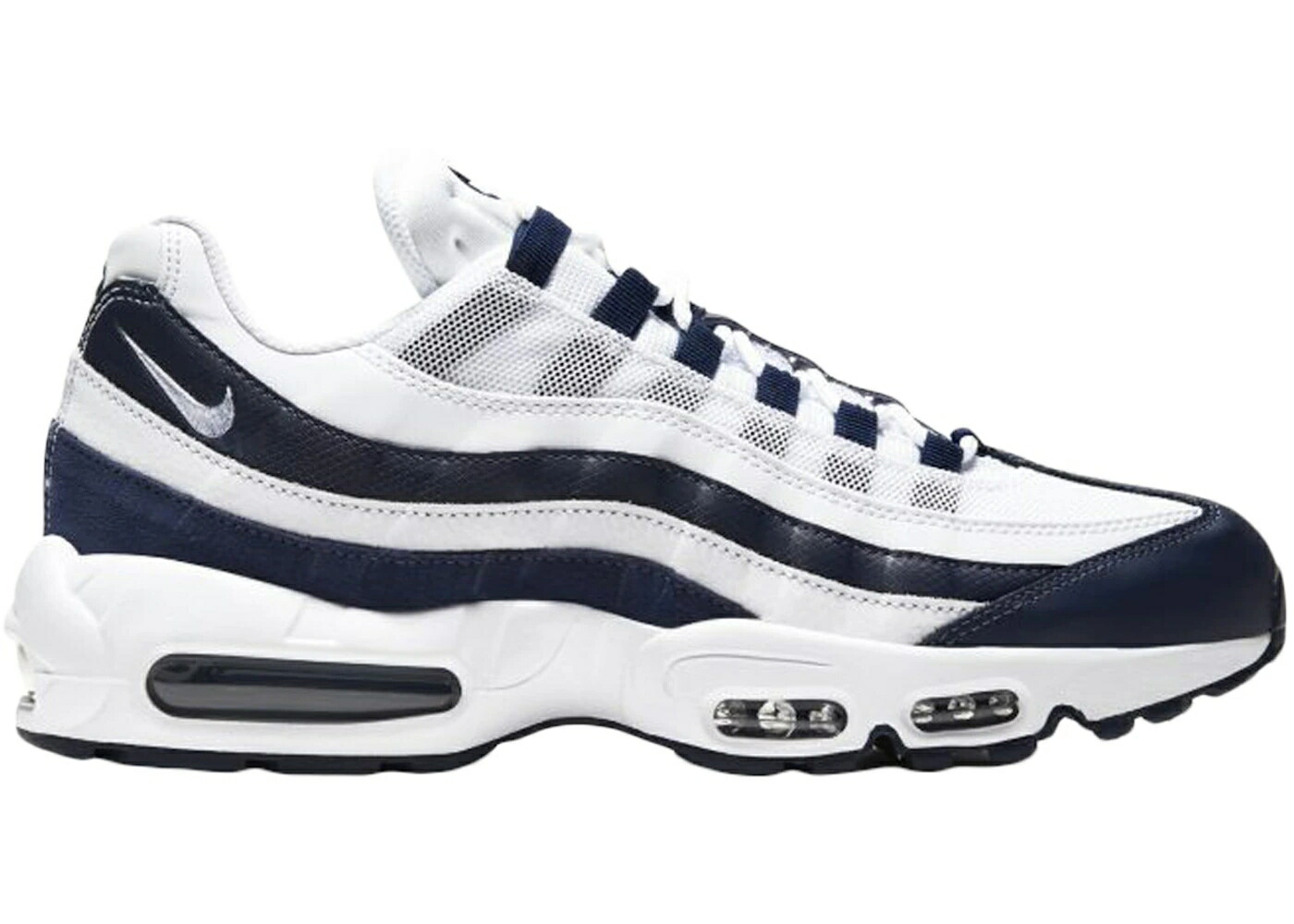 ナイキ マックス 白いこと 白いこと 紺色 米国海軍 大気圏マックス スニーカー メンズ NIKE AIR MAX 95 ESSENTIAL WHITE MIDNIGHT NAVY / WHITE MIDNIGHT NAVY