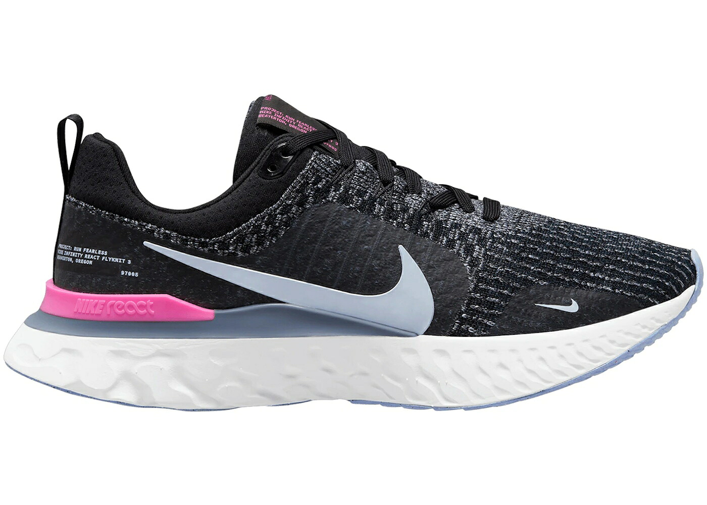 ナイキ リアクト ラン 黒色 ブラック 灰色 グレー ピンク スニーカー メンズ NIKE REACT INFINITY RUN BLACK FOOTBALL GREY PINK / BLACK FOOTBALL GREY|スニケス