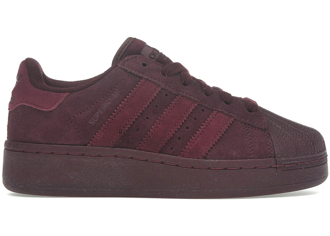 アディダス はやりっ子 マルーン 白いこと 白いこと WOMEN\u0027S スニーカー レディース ADIDAS SUPERSTAR XLG MAROON (WOMEN\u0027S) / MAROON CRYSTAL WHITE MAROON レディース靴-スニーカー-靴