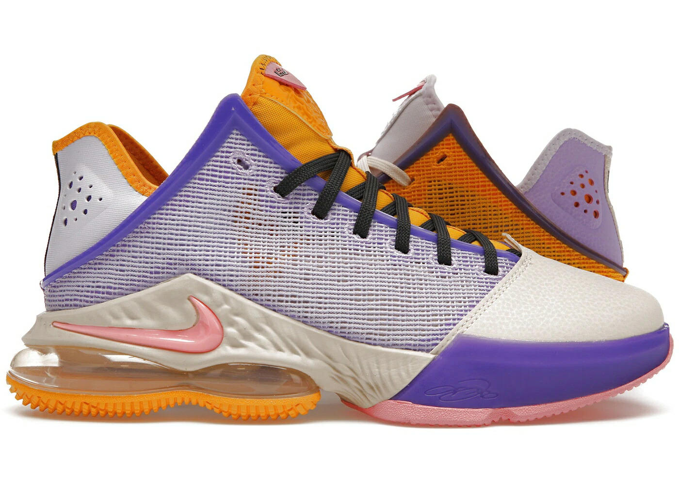 ナイキ レブロン サクラ色 薄墨色 薄墨色 スニーカー メンズ NIKE LEBRON 19 LOW MISMATCH / LILAC PINK GLAZE DARK SMOKE GREY