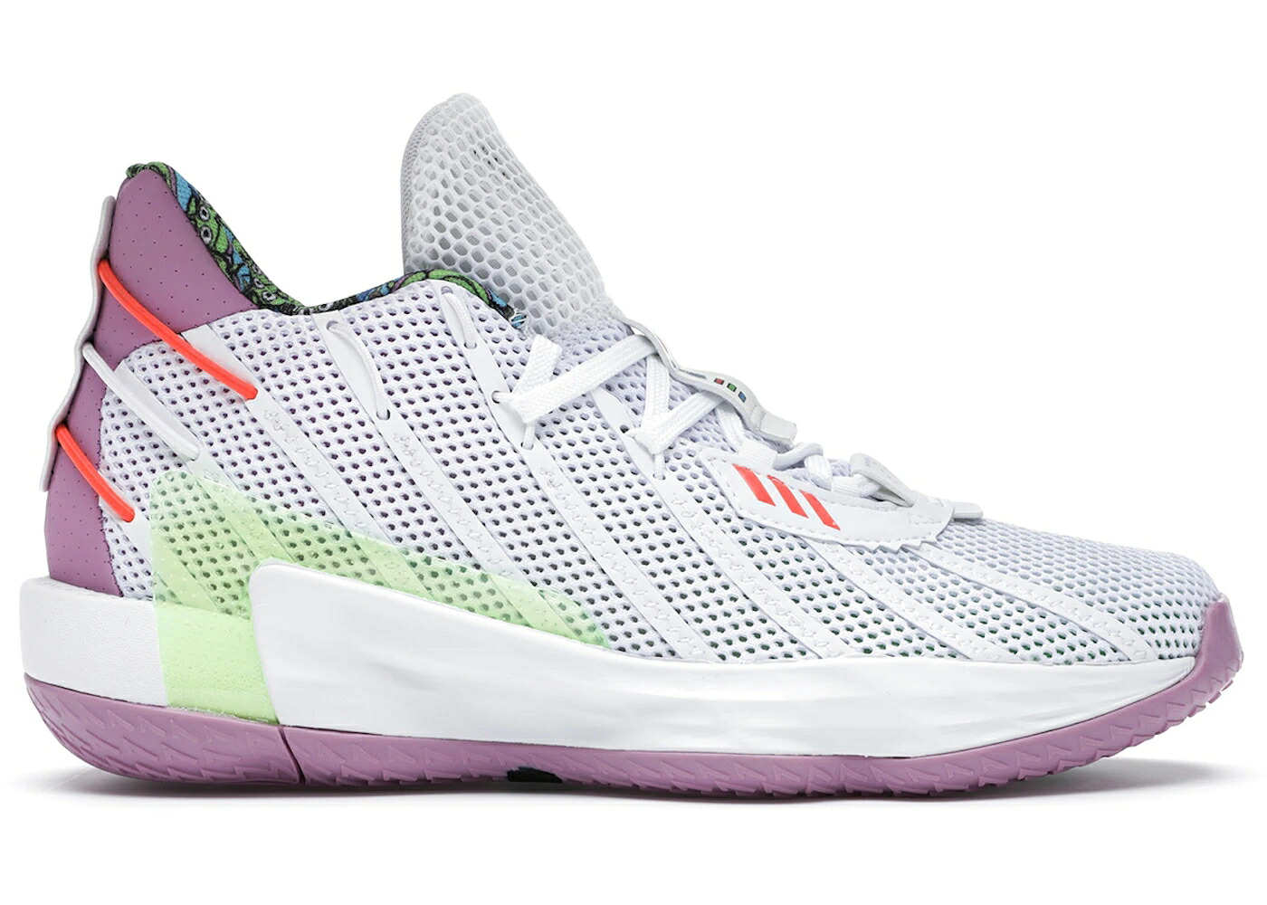 アディダス 白色 ホワイト 緑 グリーン ジュニア キッズ ADIDAS DAME 7 TOY STORY BUZZ LIGHTYEAR (GS) / CLOUD WHITE SIGNAL GREEN SOLAR ベビー マタニティ スニーカー|スニケス