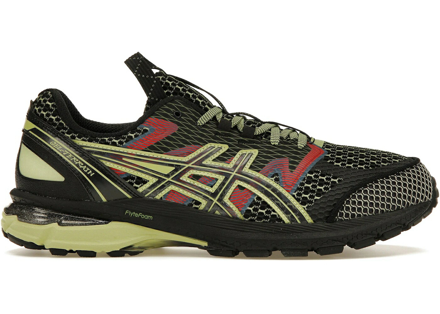 アシックス 黒色 ブラック ライム スニーカー メンズ ASICS US4-S GEL-TERRAIN KIKO KOSTADINOV BLACK NEON LIME / BLACK NEON LIME