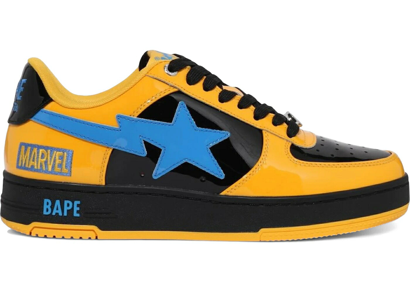 ベイプ 黄味がかった 黄色 黒いこと 黒いこと 青味 青み スニーカー メンズ BAPE A BATHING APE STA MARVEL THE FANTASTIC FOUR THING / YELLOW BLACK BLUE