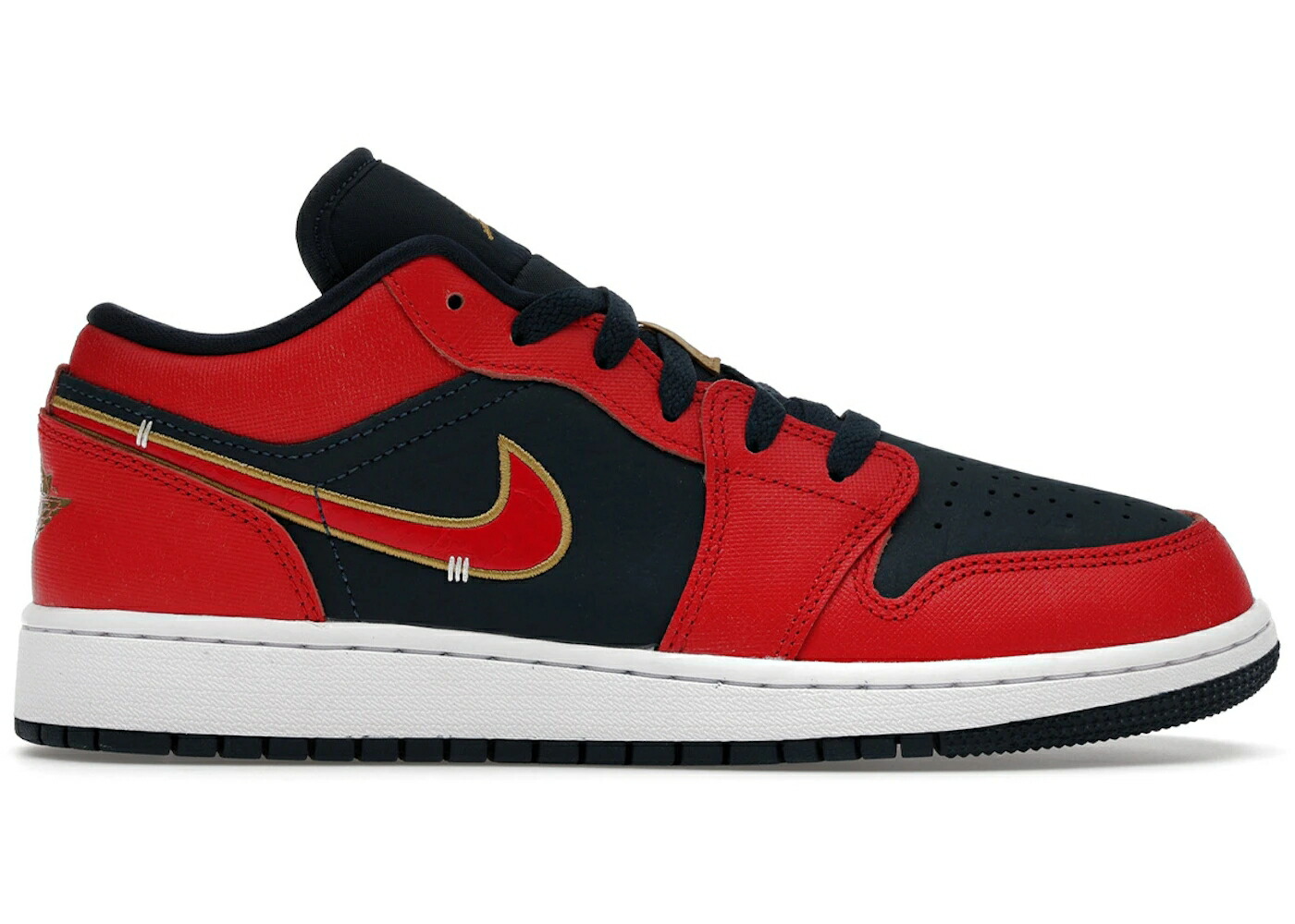 ナイキ ジョーダン 紺色 ネイビー 赤 レッド ゴールド ジュニア キッズ JORDAN 1 LOW ARMORY NAVY SPORT RED (GS) / ARMORY NAVY METALLIC GOLD SPORT ベビー マタニティ スニーカー