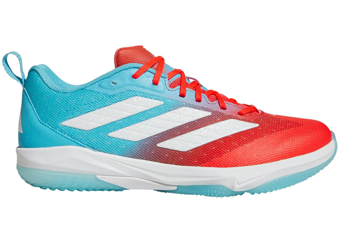 アディダス アディゼロ インパクト ターフ シアン 白色 ホワイト 赤 レッド スニーカー メンズ ADIDAS ADIZERO IMPACT TURF CANDY BRIGHT CYAN CLOUD WHITE RED / BRIGHT CYAN CLOUD WHITE BRIGHT｜スニケス