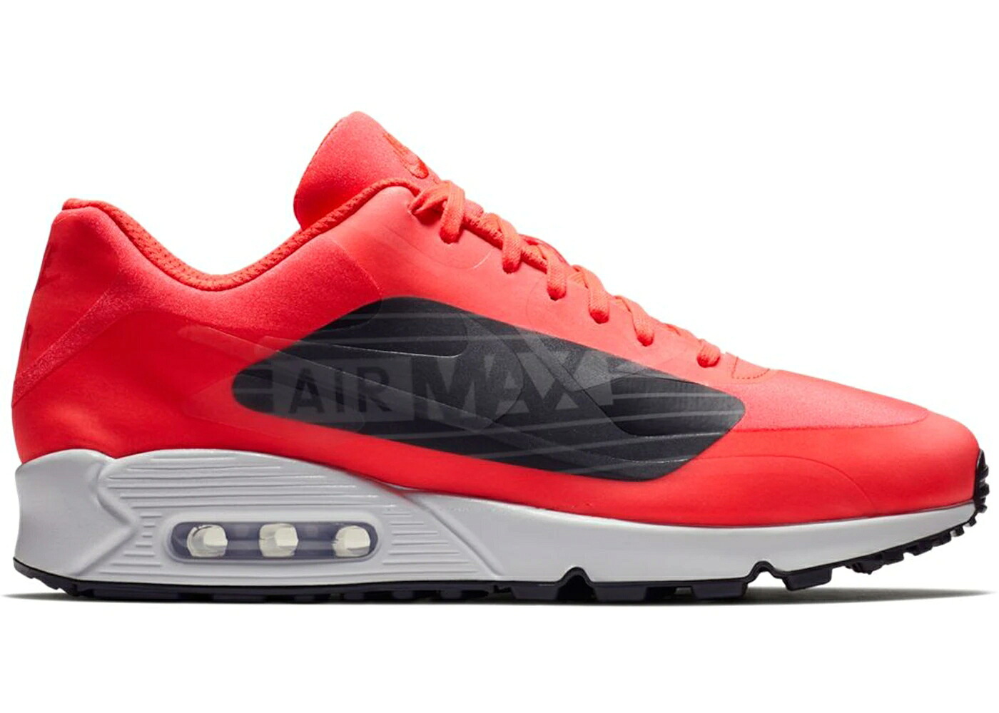 ナイキ マックス ロゴ クリムゾン 黒色 ブラック 白色 ホワイト エアマックス スニーカー メンズ NIKE AIR MAX 90 BIG LOGO BRIGHT CRIMSON / BRIGHT CRIMSON BLACK WHITE DARK｜スニケス
