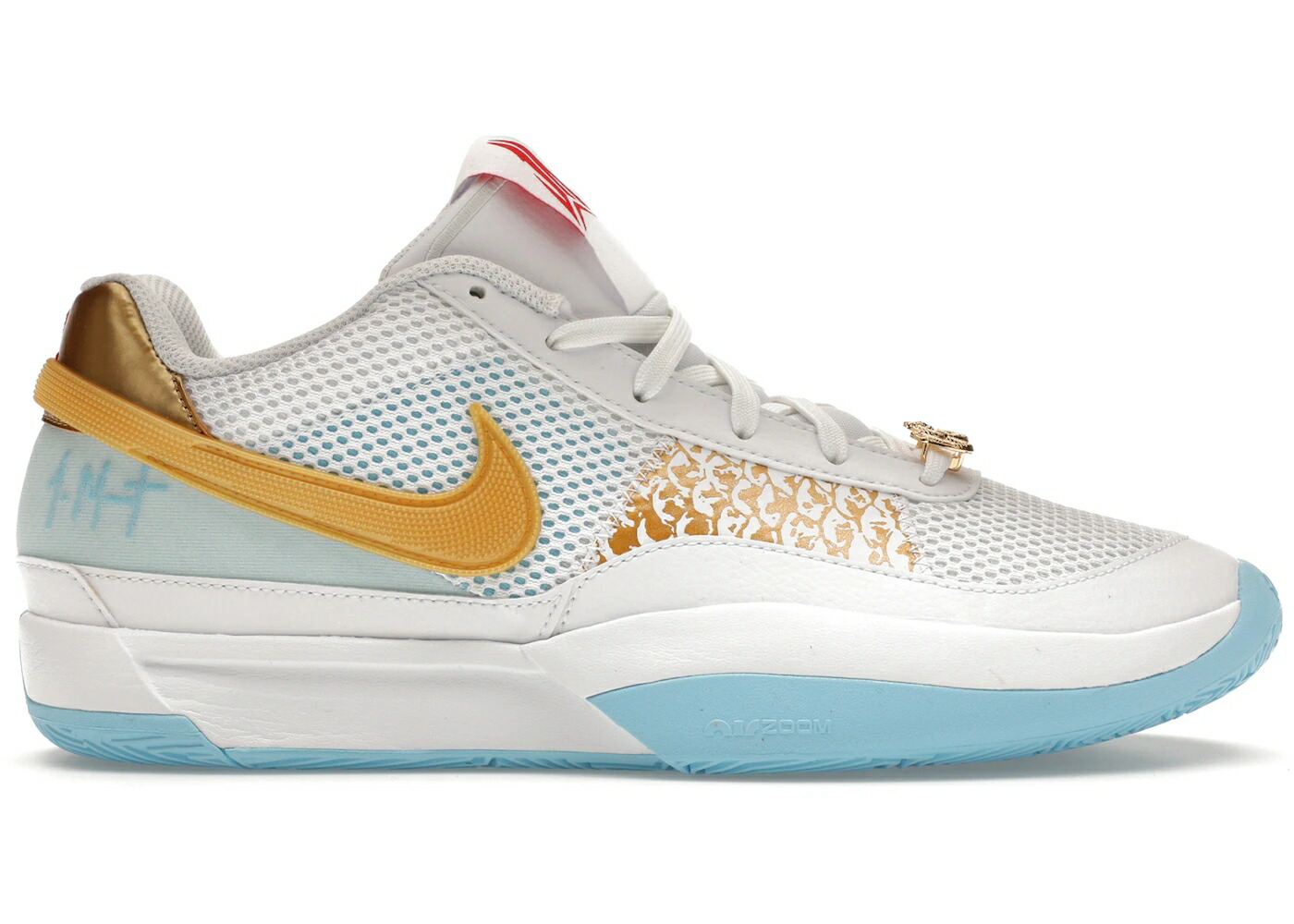 ナイキ 火竜 白いこと 白いこと 青味 青み スニーカー メンズ NIKE JA 1 YEAR OF THE DRAGON / WHITE AQUARIUS BLUE GLACIER BLUE