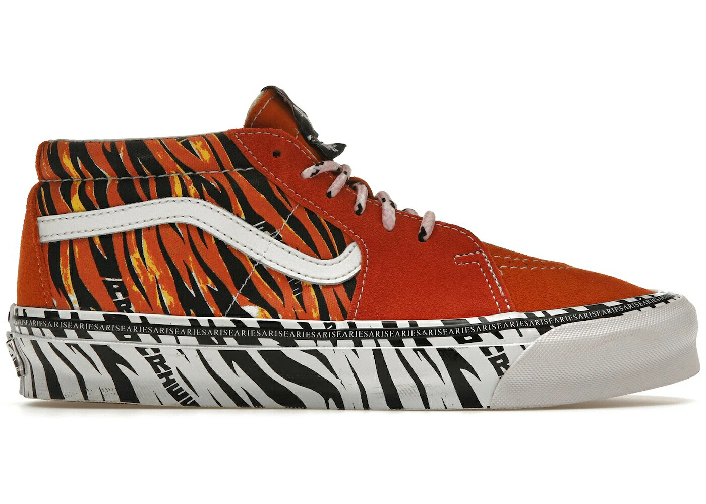 ヴァンズ バンズ ボルト 橙 オレンジ 黒色 ブラック ピンク スニーカー メンズ VANS VAULT UA OG SK8-MID LX ARIES TIGER ORANGE / TIGER BRIGHT ORANGE BLACK PINK