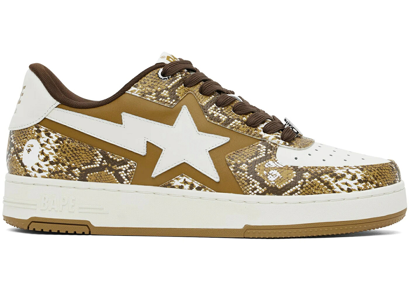 ベイプ スニーカー メンズ BAPE A BATHING APE STA SSENSE EXCLUSIVE TAN SNAKESKIN /