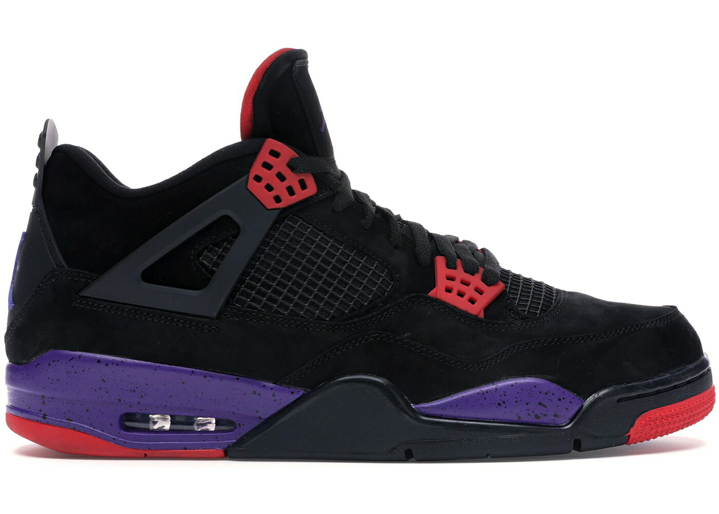 ナイキ ジョーダン ラプターズ 黒色 ブラック コート 紫 パープル スニーカー メンズ JORDAN 4 RETRO RAPTORS DRAKE OVO (2019) / BLACK COURT PURPLE UNIVERSITY|詳細画像
