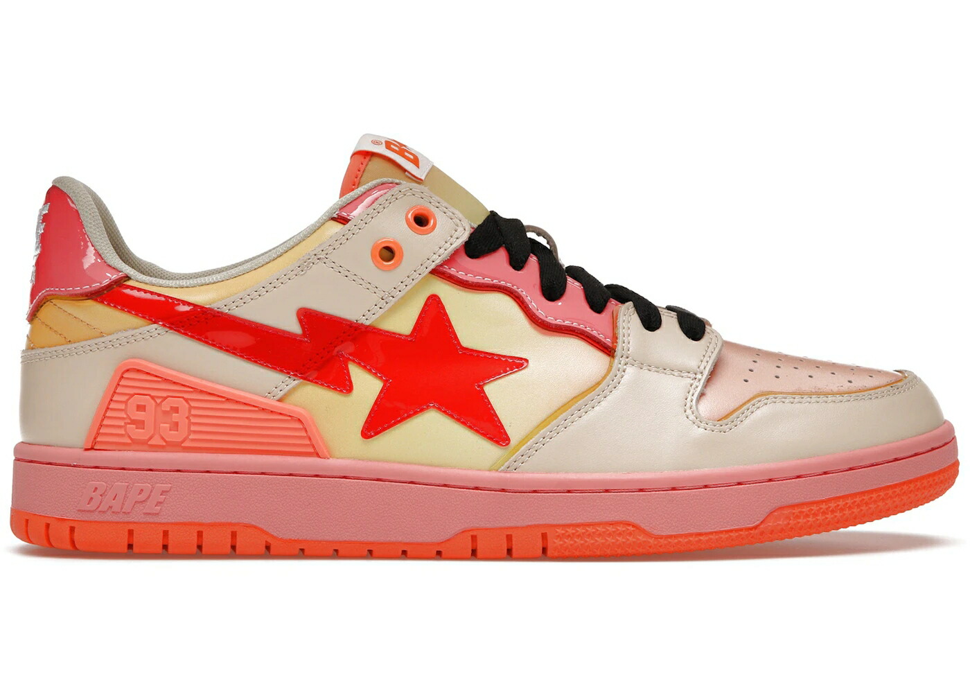 ベイプ 橙 オレンジ ピンク 黄色 イエロー 赤 レッド スニーカー メンズ BAPE A BATHING APE SK8 STA ORANGE / ORANGE PINK YELLOW RED