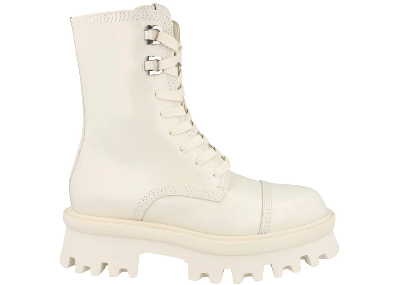 レザー コンバット ブーツ 白色 ホワイト WOMEN'S スニーカー レディース FERRAGAMO KIRA LEATHER COMBAT BOOTS WHITE (WOMEN'S) /|スニケス