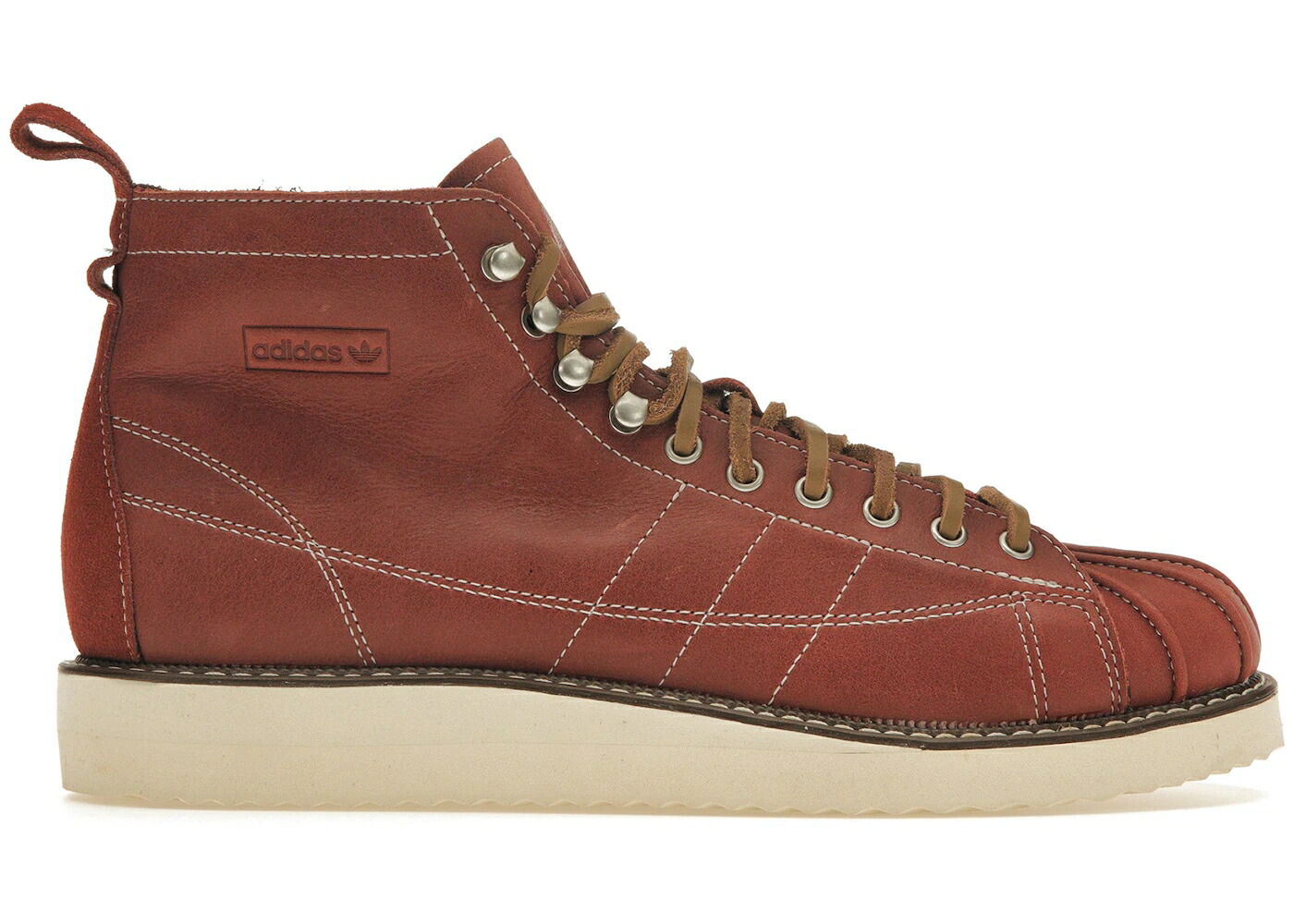 アディダス はやりっ子 ブーツ ワイルド 白いこと 白いこと 赤銅色 赤銅色 スニーカー メンズ ADIDAS SUPERSTAR BOOT WILD SEPIA / WILD SEPIA OFF WHITE BROWN