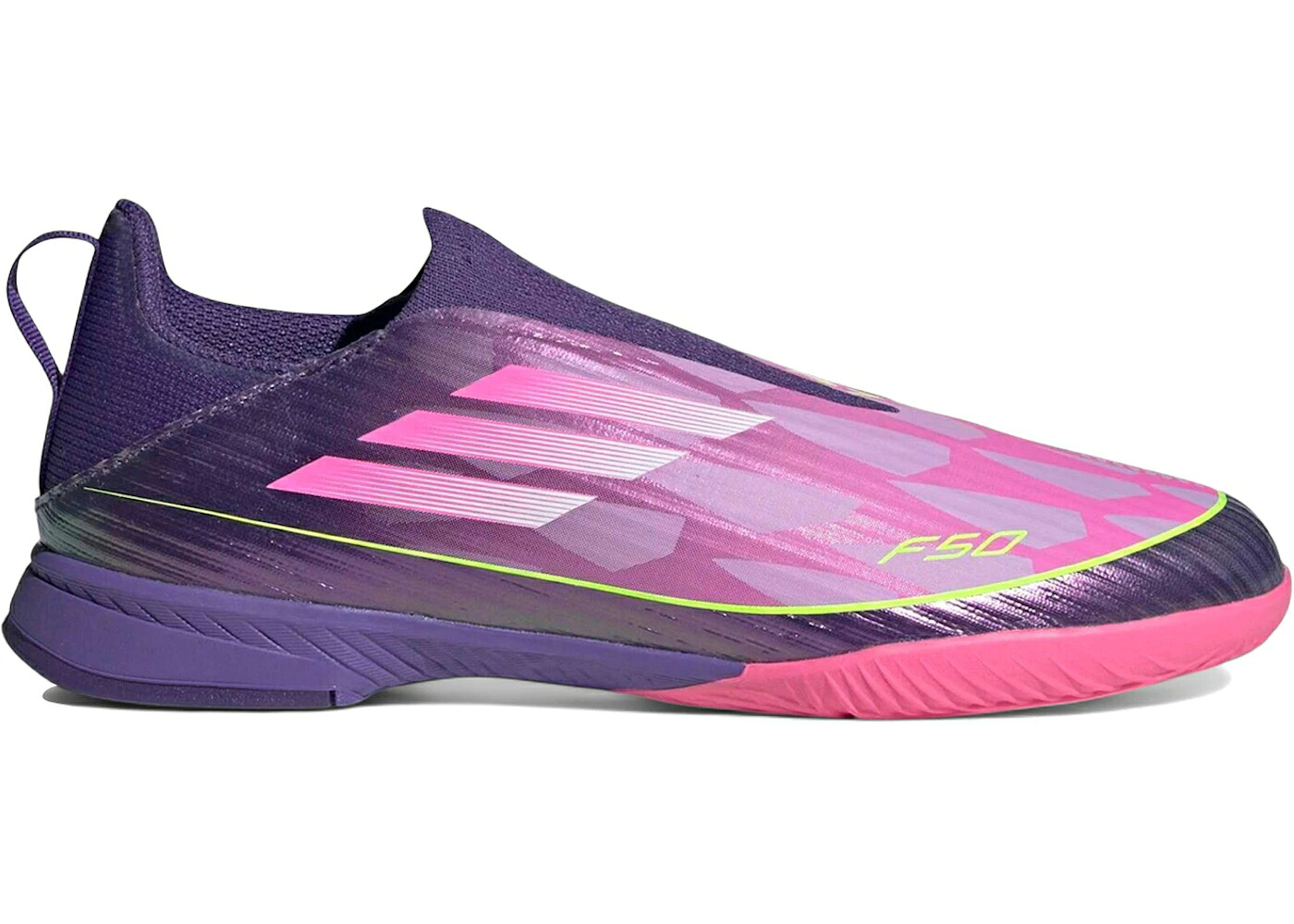 アディダス 紫 パープル 白色 ホワイト ジュニア キッズ ADIDAS F50 LEAGUE LACELESS IC LAMINE YAMAL FUTURE ICONS PACK (KIDS) / UNITY PURPLE FOOTWEAR WHITE ベビー マタニティ スニーカー|スニケス