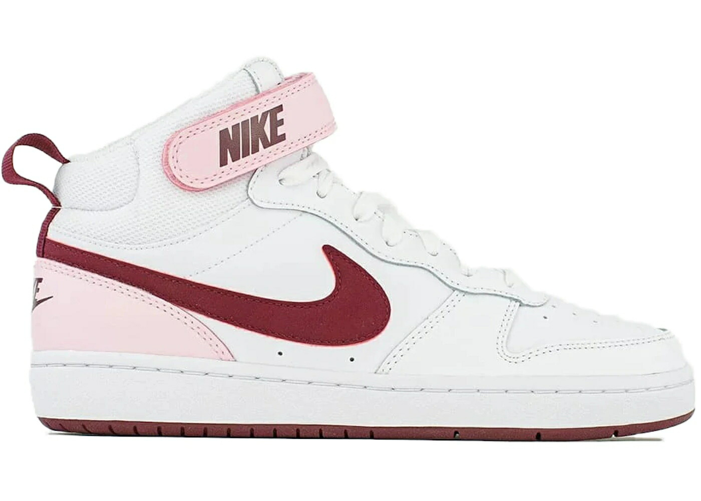 ナイキ コート ミッド 白色 ホワイト ピンク コートバーロウ ジュニア キッズ NIKE COURT BOROUGH MID 2 WHITE PINK FOAM (GS) / WHITE DARK BEETROOT PINK FOAM ベビー マタニティ スニーカー