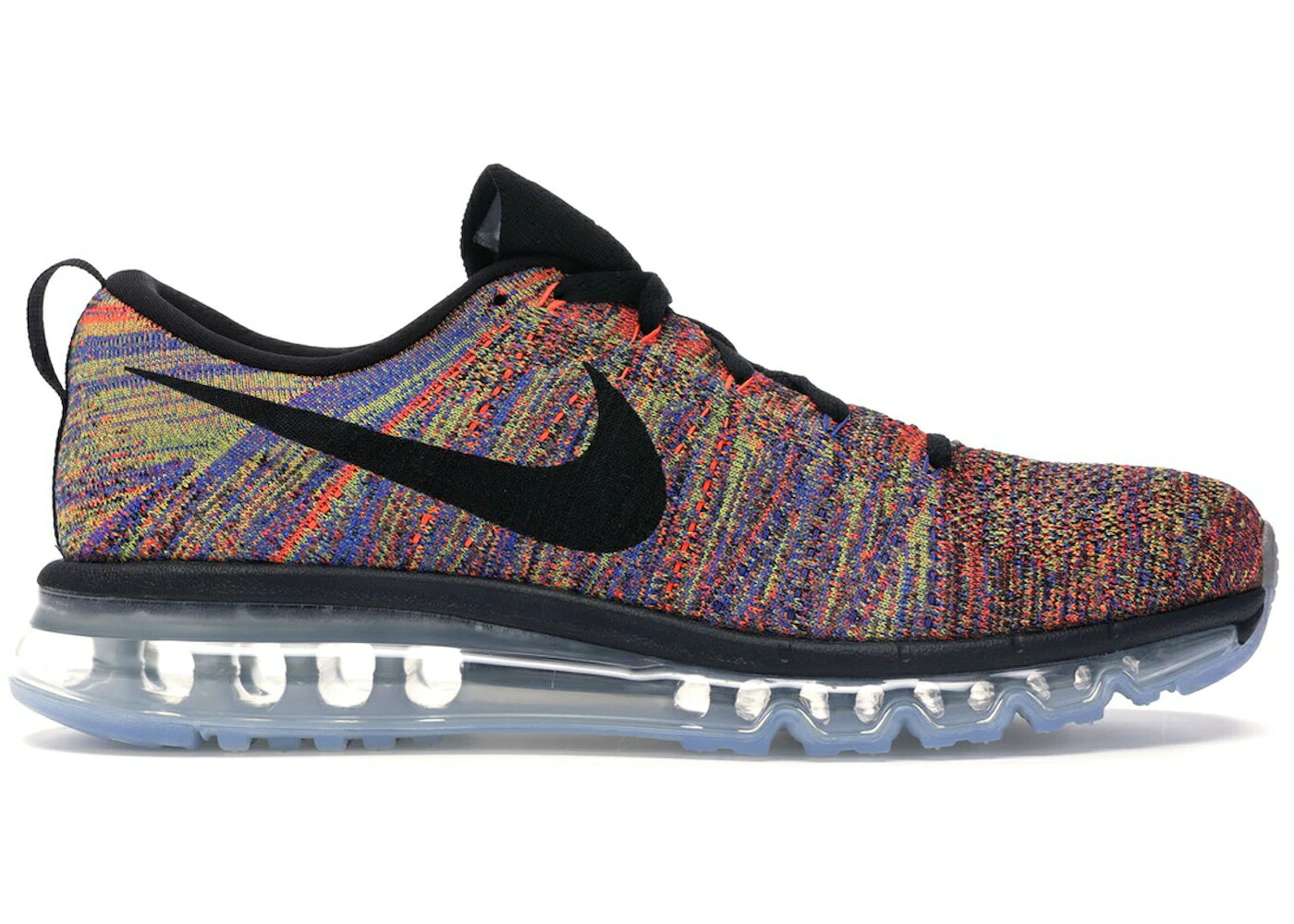 ナイキ フライニット マックス 黒色 ブラック 青色 ブルー エアマックス スニーカー メンズ NIKE FLYKNIT AIR MAX MULTI-COLOR / BLACK BLACK RCR BLUE TTL CRMSN
