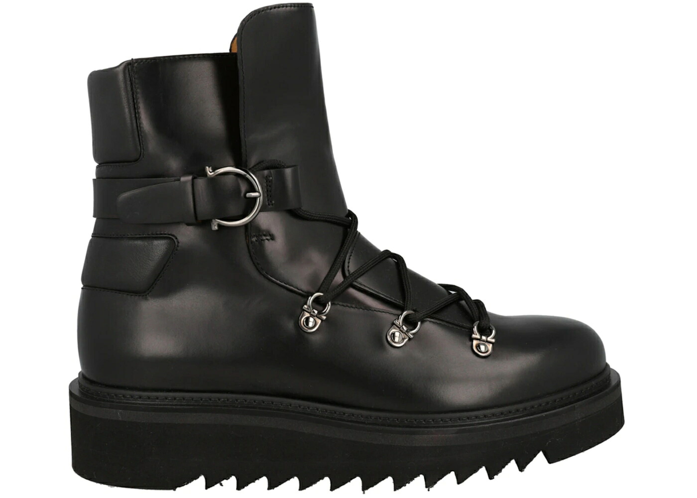 ブーツ 黒色 ブラック スニーカー メンズ FERRAGAMO GIULIO LACE-UP DEMI BOOTS BLACK /|スニケス