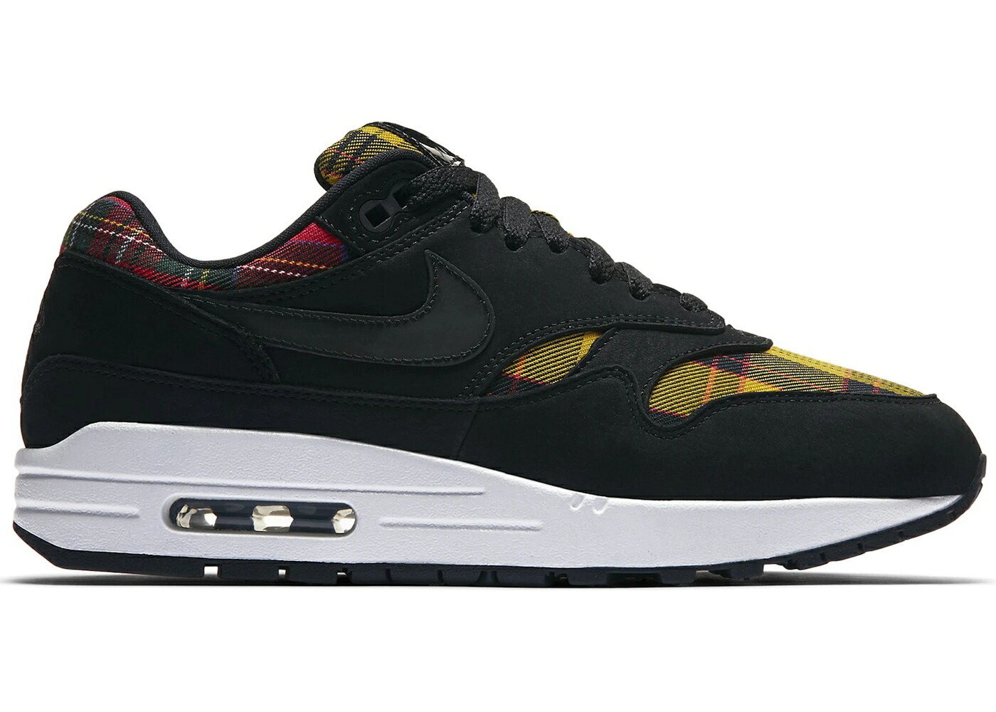 ナイキ マックス 黒色 ブラック 赤 レッド エアマックス WOMEN'S スニーカー レディース NIKE AIR MAX 1 TARTAN BLACK (WOMEN'S) / BLACK BLACK UNIVERSITY RED