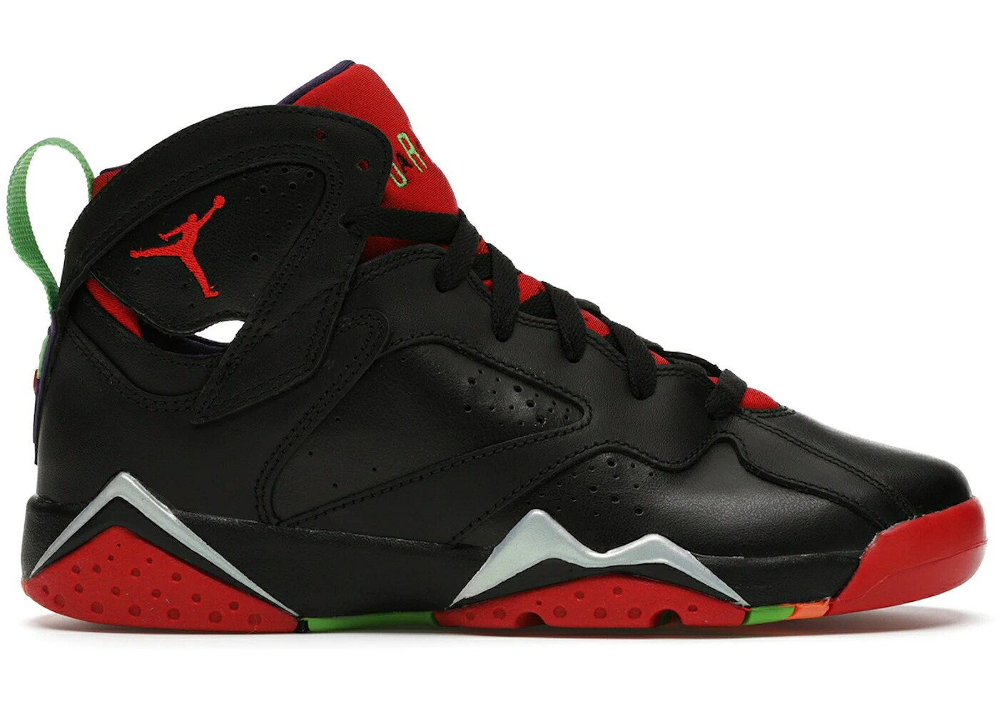 ナイキ ジョーダン 黒色 ブラック 赤 レッド 緑 グリーン ジュニア キッズ JORDAN 7 RETRO MARVIN THE MARTIAN (GS) / BLACK UNIVERSITY RED GREEN PULSE ベビー マタニティ スニーカー｜スニケス