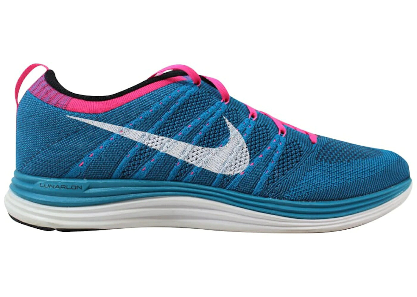ナイキ フライニット 白色 ホワイト ONE+ スニーカー メンズ NIKE FLYKNIT NEON TURQUOISE/WHITE-SQUADRON BLUE-PINK FLASH / NEON TURQUOISE WHITE SQUADRON｜スニケス